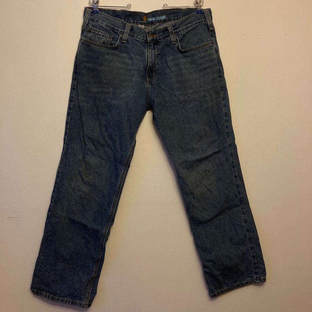 Carhartt Mens Relaxed Fit Straight Leg  Jeans SZ W36X30 Medium Wash